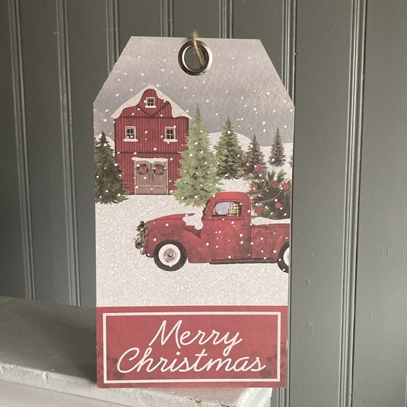 NWT Beautiful Rustic Farmhouse Glittered ❄️ Merry Christmas Farmtruck Decor Sign - Picture 15 of 15